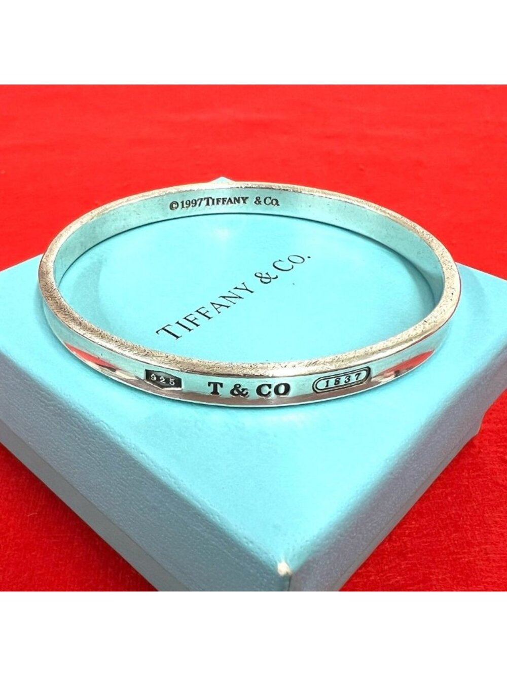 Tiffany & Co Vintage Narrow Bangle 925 Sterling Silver Bracelet